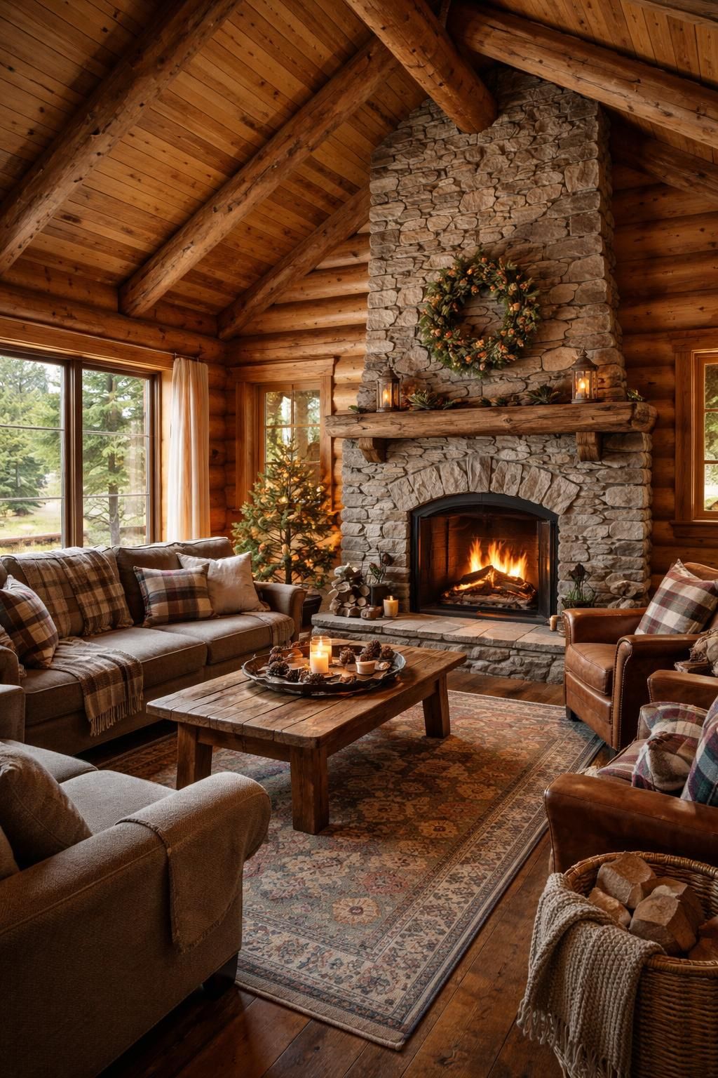 découvrez comment adopter le style canadien dans votre maison grâce à un bardage en bois chaleureux et une cheminée en pierre naturelle, alliant authenticité et confort.