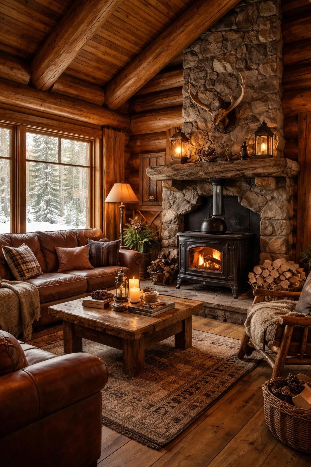 découvrez comment aménager un chalet canadien chaleureux avec un poêle à bois vermont castings, du mobilier en bois massif et une décoration rustique authentique pour un intérieur cosy et naturel.