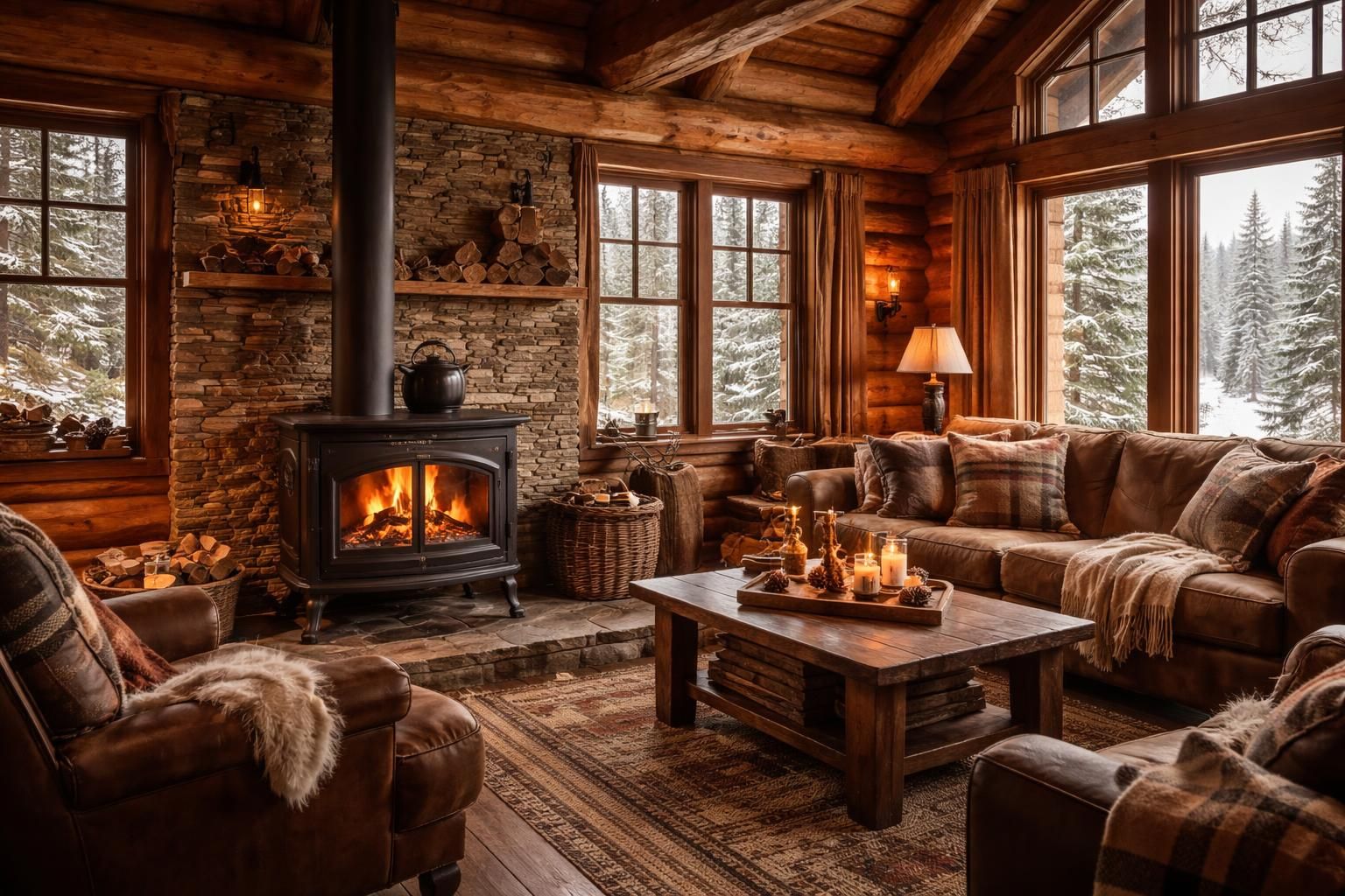 découvrez comment aménager un chalet canadien chaleureux avec un poêle à bois vermont castings, du bois massif authentique et une décoration rustique pour une ambiance conviviale et naturelle.