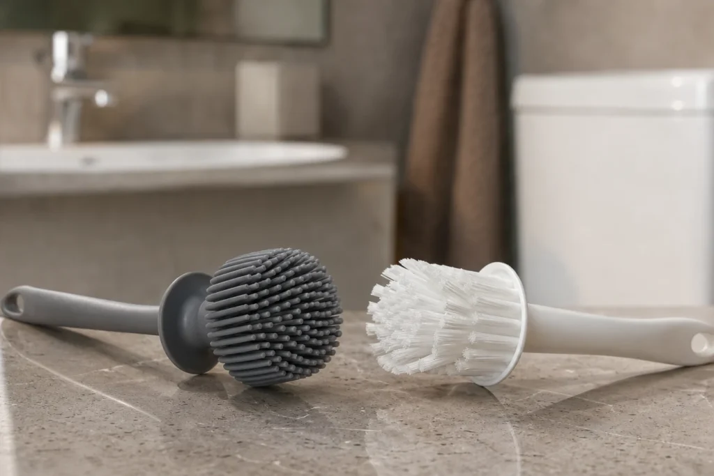 Brosse de toilette en silicone souple ou rigide : que préférer ?